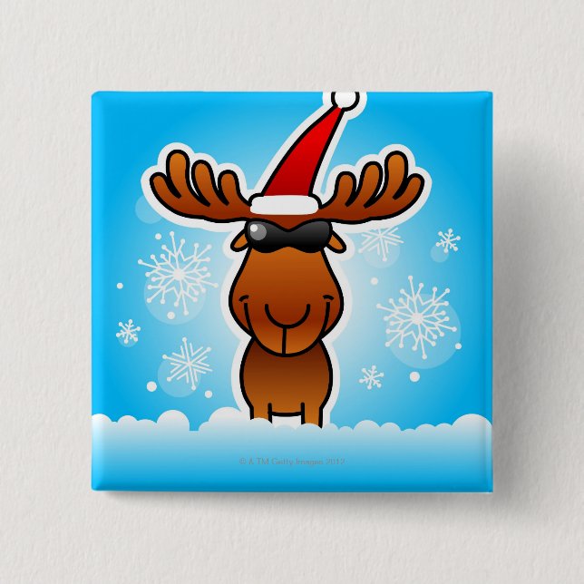 Reindeer som spelar tomten knapp (Framsida)