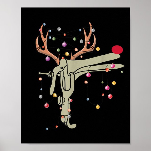 Reindeer Speculum Nurse Funny Christmas Obgyn Nurs Poster (Framsidan)