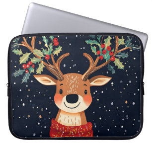 Reindeer Starry jul Twinkle Natt Laptop Fodral