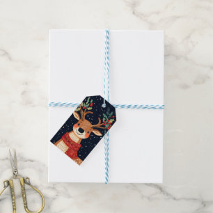 Reindeer Starry jul Twinkle Natt Presentetikett