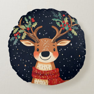 Reindeer Starry jul Twinkle Natt Rund Kudde