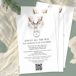 Reindeer Store-julerbjudanden QR-kod Flygblad