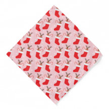 Reindeer Stuffade Stocking Snöflingor Mönster Red