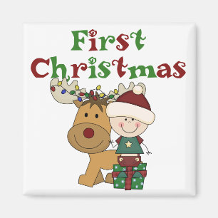 Reindeer T-shirts och julklappar Magnet