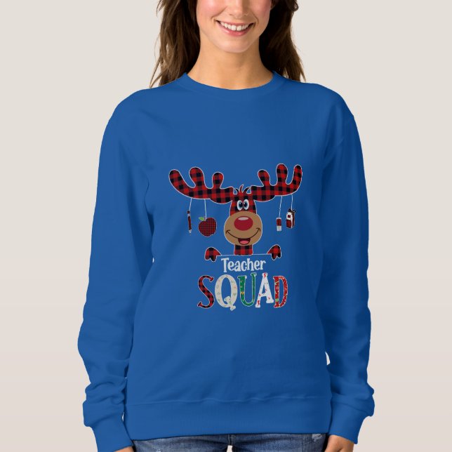 Reindeer Teacher Squad T Shirt (Framsida)
