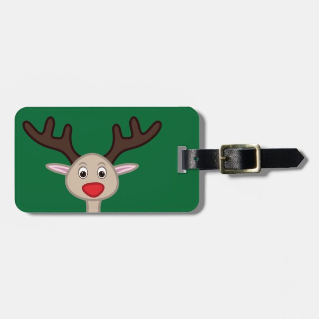 Reindeer tecknade figurer bagagebricka (Horisontell Framsida)