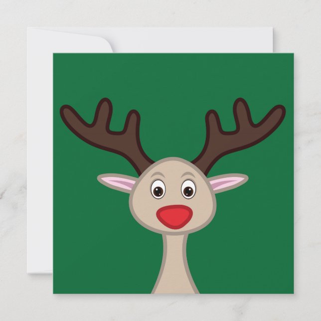 Reindeer tecknade figurer inbjudningar (Framsida)