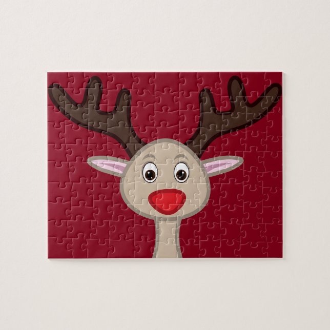 Reindeer tecknade figurer pussel (Horisontell)
