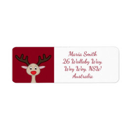 Reindeer tecknade figurer returadress etikett