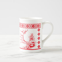 Reindeer Toile de Jouy Bone China Mugg