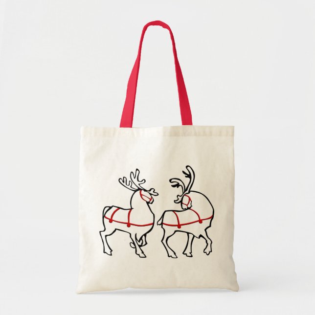 Reindeer Tote Bag Miljöjultomte Bag Tygkasse (Framsidan)