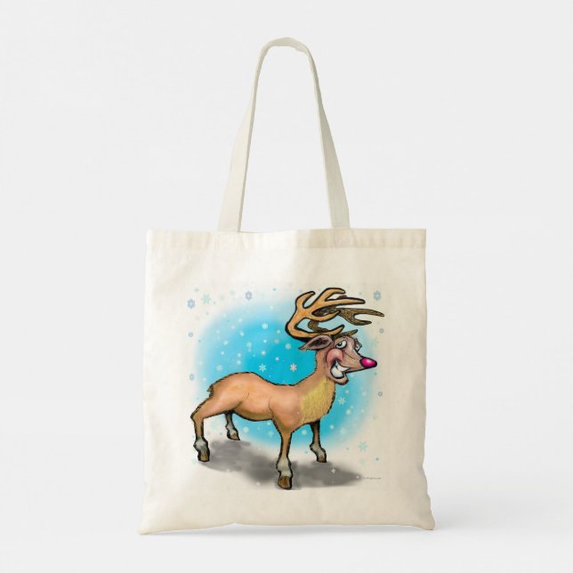 Reindeer Tote Bag Tygkasse (Baksida)