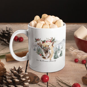 Reindeer & Träd Farm GOD JUL Kaffemugg