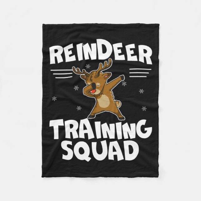 Reindeer Training Squad Deer Team Xmas Running New Fleecefilt (Framsidan)