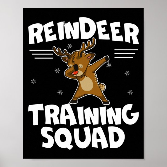 Reindeer Training Squad Deer Team Xmas Running New Poster (Framsidan)