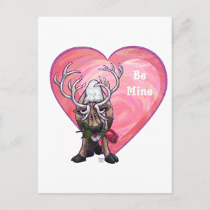 Reindeer Valentindagen Helg Vykort