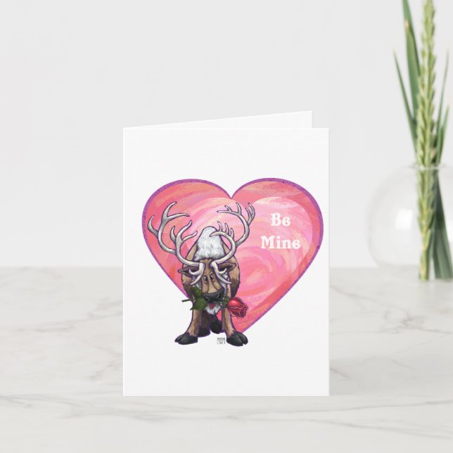 Reindeer Valentindagen Helgkort (Framsida)