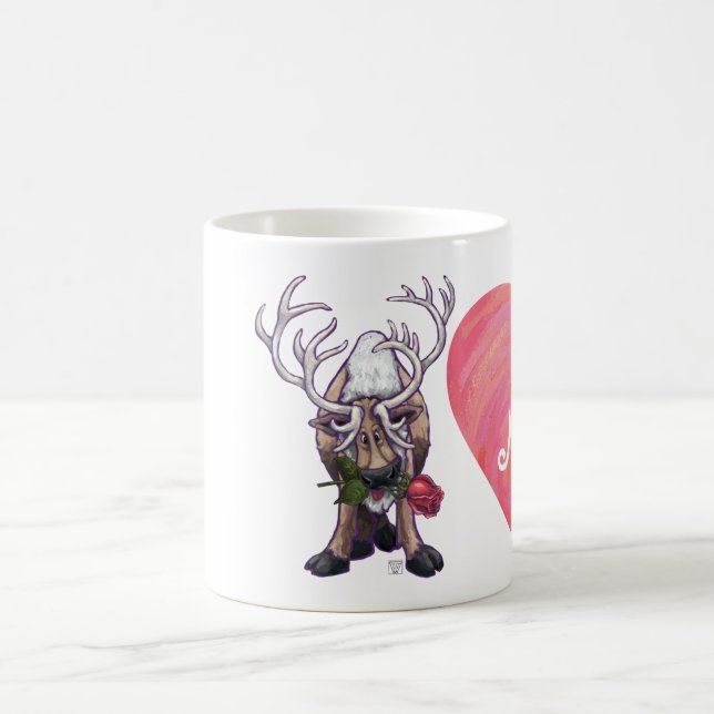 Reindeer Valentindagen Magisk Mugg (Center)