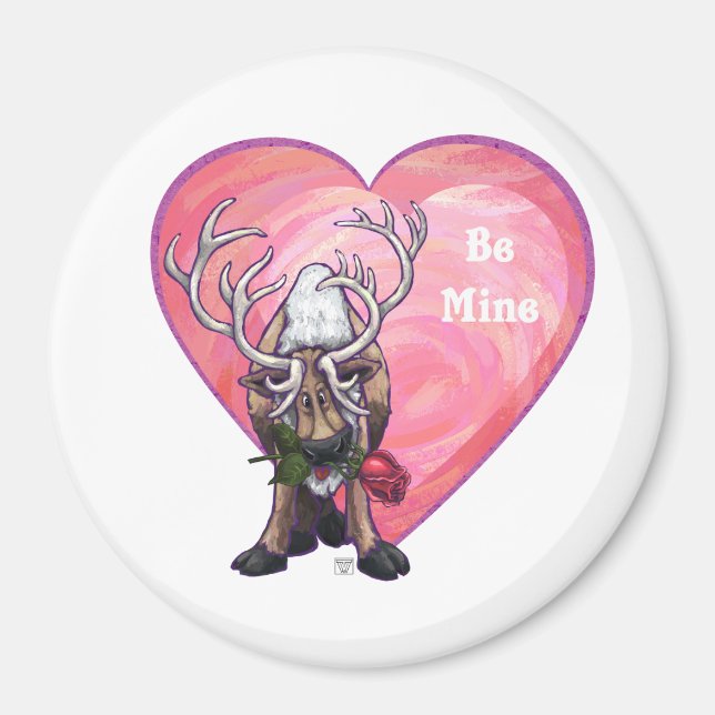 Reindeer Valentindagen Magnet (Framsidan)