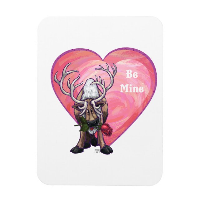 Reindeer Valentindagen Magnet (Vertikal)