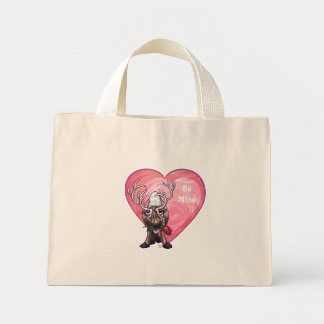 Reindeer Valentindagen Mini Tygkasse (Framsidan)