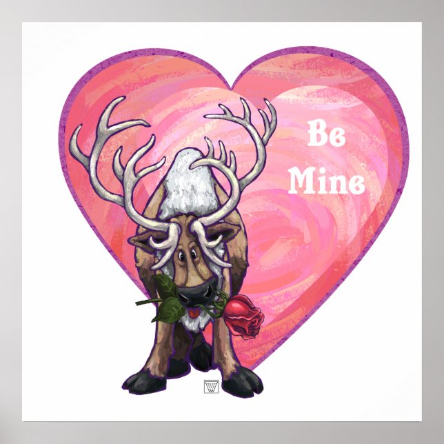 Reindeer Valentindagen Poster (Framsidan)