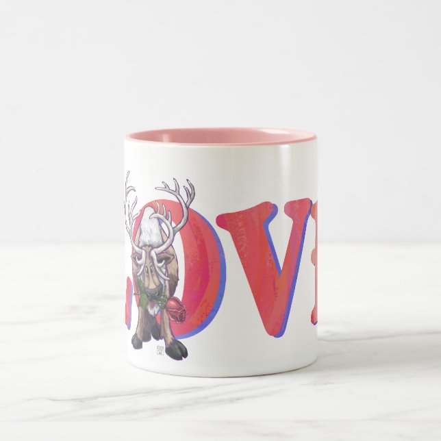 Reindeer Valentindagen Två-Tonad Mugg (Center)