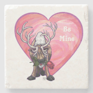 Reindeer Valentindagen Underlägg Sten