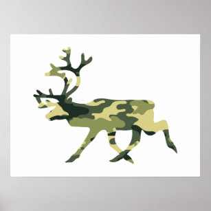 Reindeer/Västindiou Woodland Camouflage/Camo Poster