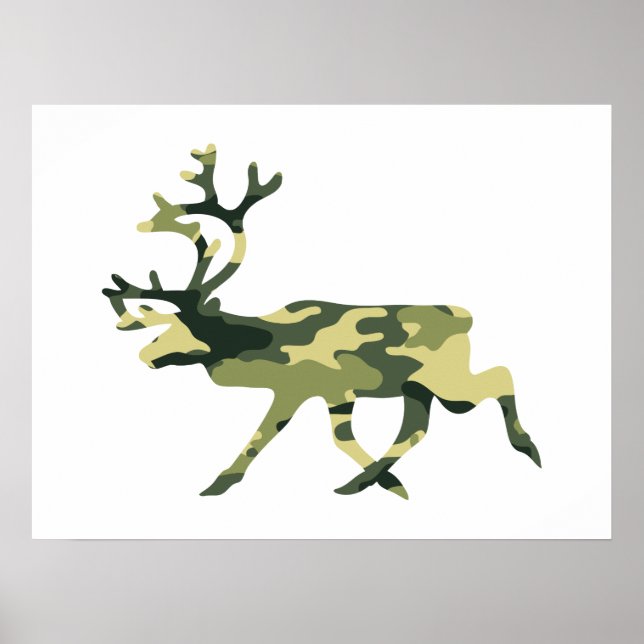 Reindeer/Västindiou Woodland Camouflage/Camo Poster (Framsidan)