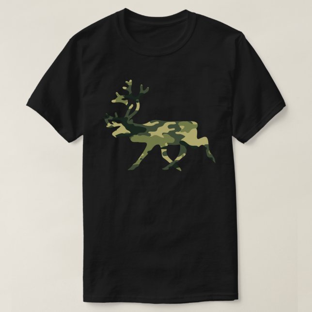 Reindeer/Västindiou Woodland Camouflage/Camo T Shirt (Design framsida)