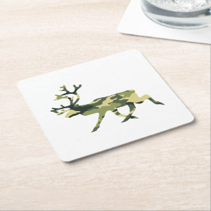 Reindeer/Västindiou Woodland Camouflage/Camo Underlägg Papper Kvadrat