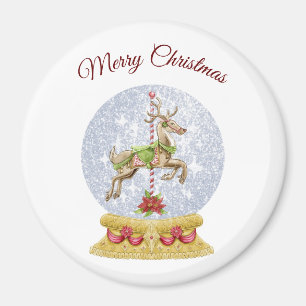 Reindeer Vatten Globe Magnet