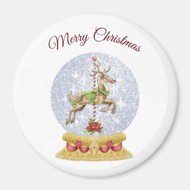 Reindeer Vatten Globe Magnet (Framsidan)