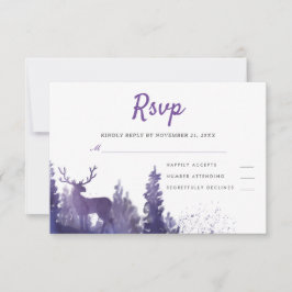 Reindeer Watercolor Lila Winter Wedding OSA