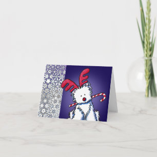 Reindeer Westie Julkort Helgkort