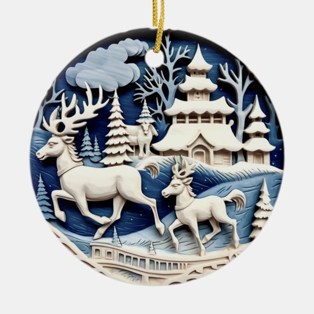Reindeer Winter Wonderland Ornament (Framsidan)