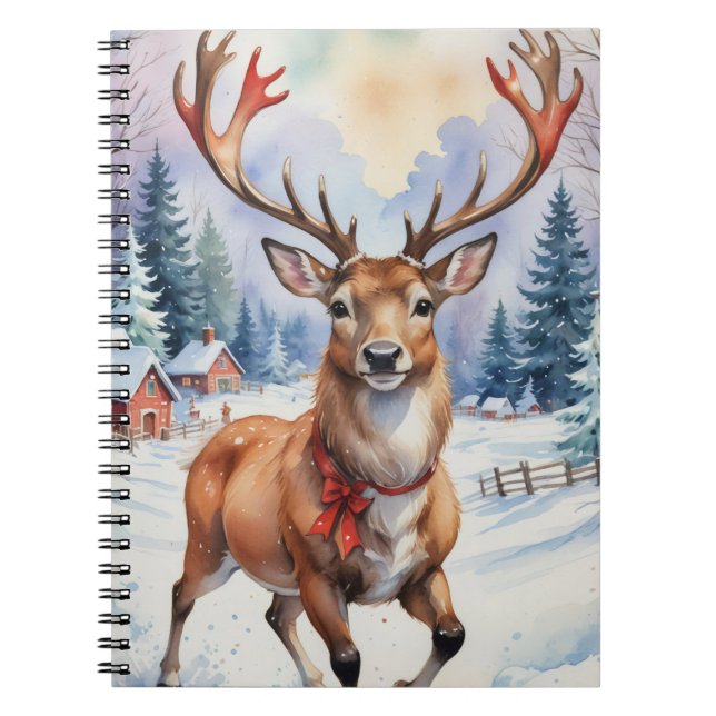 Reindeer Wonderland: Helgdag Bliss Anteckningsbok (Framsidan)