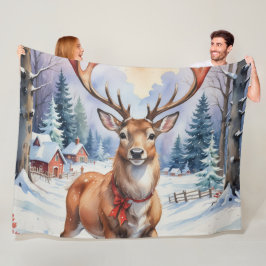 Reindeer Wonderland: Helgdag Bliss Fleecefilt