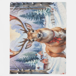 Reindeer Wonderland: Helgdag Bliss Fleecefilt