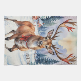 Reindeer Wonderland: Helgdag Bliss Kökshandduk