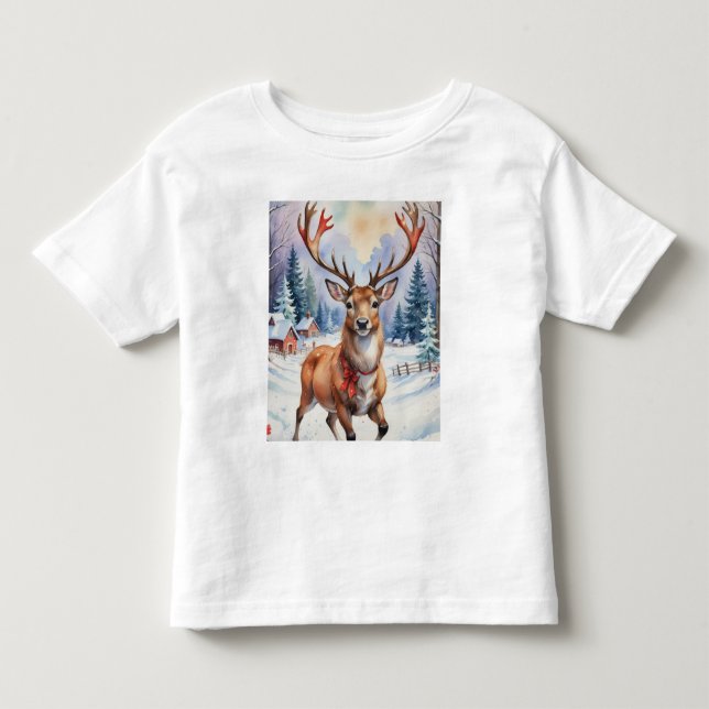 Reindeer Wonderland: Helgdag Bliss T Shirt (Framsida)