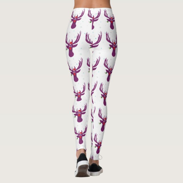 Reindeer X-mas Firande Leggings, M Leggings (Baksida)