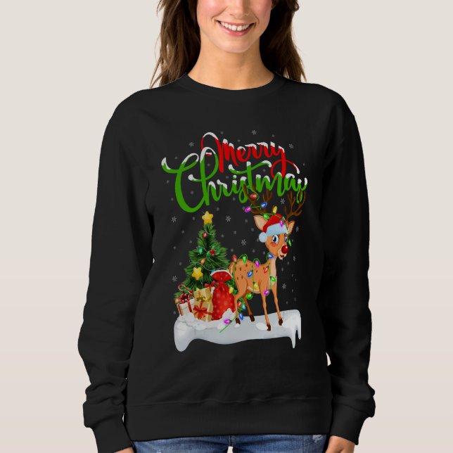 Reindeer   Xmas Decorations Santa Reindeer Christm T Shirt (Framsida)