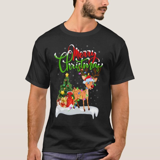 Reindeer   Xmas Decorations Santa Reindeer Christm T Shirt (Framsida)