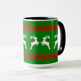 REINDEER XMAS, REINDEER PATTERNS MUGG