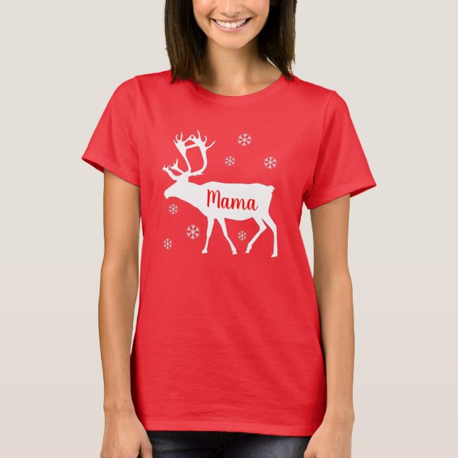Reindeers mamma-julskjorta t shirt (Framsida)