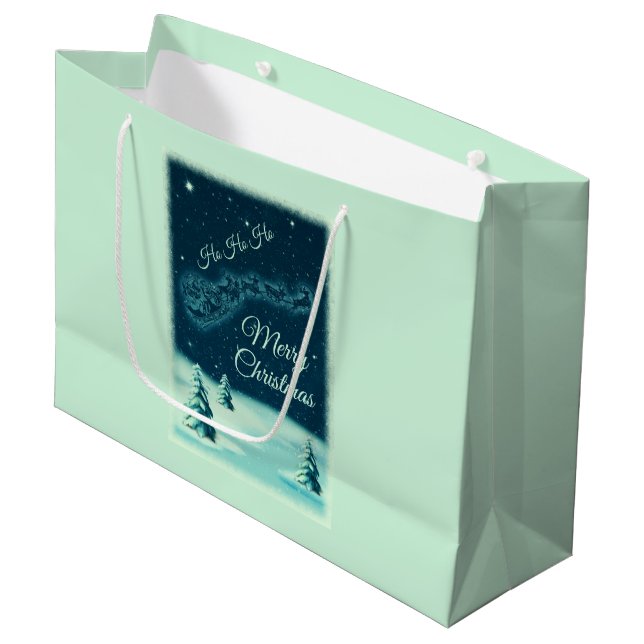 Reindeers Pulling Jultomten jul (Framsidan Vinklad)