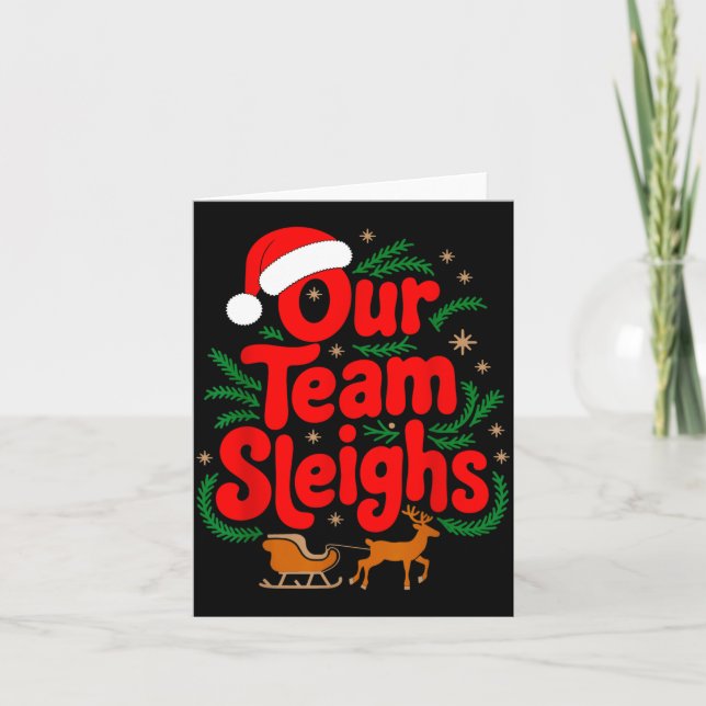 Reindeers Santa's Workers Office Our Team Sleighs  Kort (Framsida)