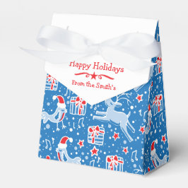 Reindefågelblått julklapp i mönster presentaskar